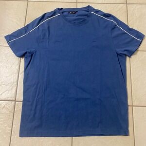 Michael Kors MK Mens Blue Crew Neck T Shirt With White Stripe Accent XL